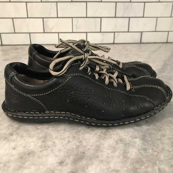 Born Shoes Womens Size 7 Black Leather Lace Up Casual Comfort Oxford EU 38 B3448 - Picture 1 of 9